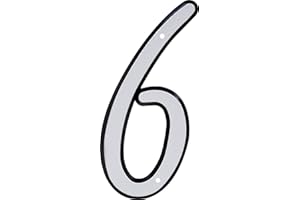 HIllman 841608 4-Inch Nail-On Reflective Plastic House Number 6