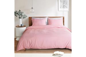 Mejoroom Blush Pink Duvet Cover Queen Size – Queen Duvet Cover Set - Soft and Breathable Comforter Cover with Zipper Closure, 3Pieces, 1 Duvet Cover (90x90) and 2 Pillow Cases(20x26)