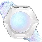 Noerrors Blue Holographic Duochrome Glitter Eyeshadow, Multichrome Rich Color Shimmer Creamy Metallic Eyeshadow, Half Magic Sparkling Iridescent Mermaid Eye Brightener Makeup Palette Rave Accessories
