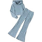 Yoxindax Girls Clothes Solid Color Long Sleeve Hoodie Top + Pants 2PCs Girls' Fall Clothing Sets