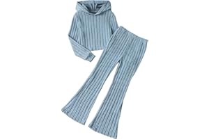 Yoxindax Girls Clothes Solid Color Long Sleeve Hoodie Top + Pants 2PCs Girls' Fall Clothing Sets