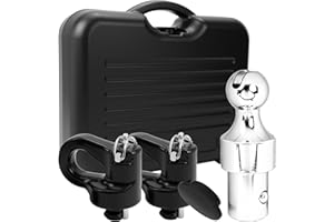 BZVQLO 60639 Puck System Gooseneck Hitch Ball Kit, Fits for 2013-2025 Ford F250 F350 F450, 2016-2025 Chevrolet Silverado, 2016–2025 GMC Sierra & Nissan Titan XD, 38000 lbs GTW, 9500 lbs VTW, 2-5/16" Ball