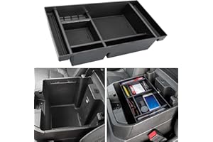 PIMCAR Center Console Organizer Compatible with 2019-2022 Chevy Silverado 1500/GMC Sierra 1500 & 2020-2023 Chevy Silverado/GMC Sierra 2500 HD/3500 HD (Full Console w/Bucket Seats ONLY) Black Trim