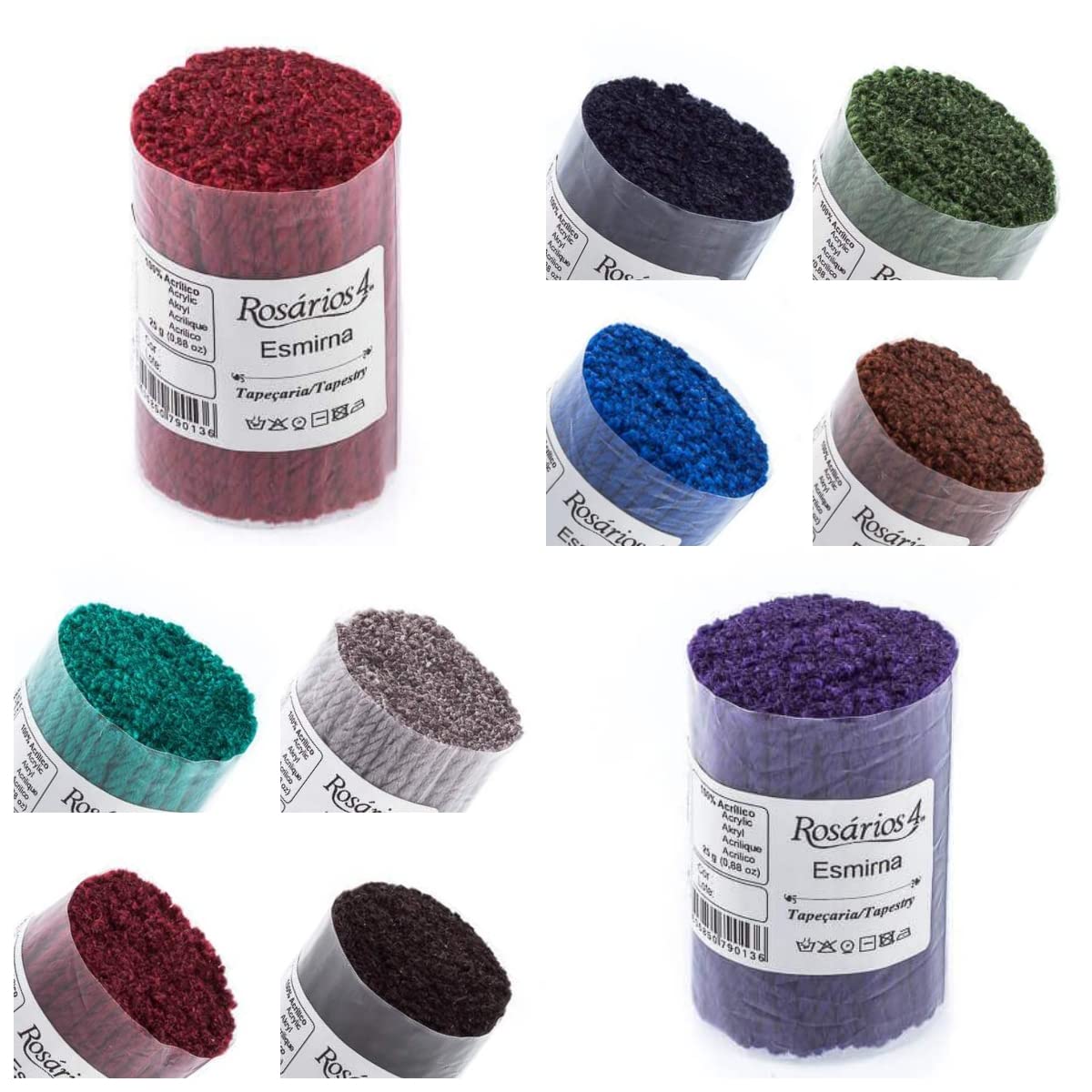 Latch Precut Wool Yarn 10 x Multicolor packs - Tapestry Yarn - Latch Knotted Rug Wool Packs - 10 x 25g Precut Yarn Bundle - 10 Assorted Colors - 250g Pack (The Darks Pack)