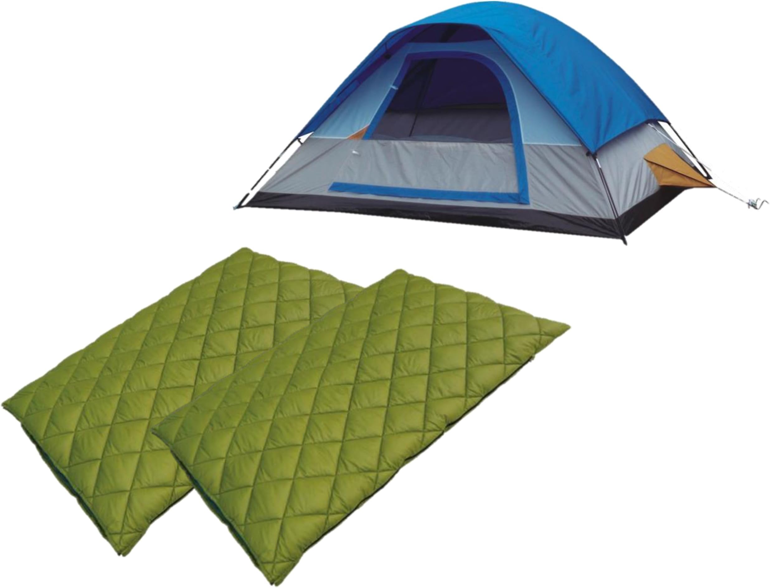 High Peak USA Alpinizmo 2 Colorado 20F Sleeping Bags + 5 Men Tent Combo Set, Blue/Green, One Size