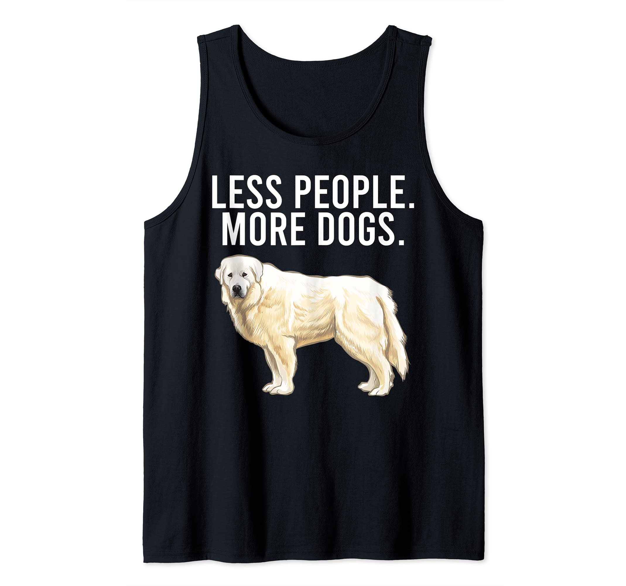 Less People More Dogs Great Pyrenee Funny Introvert Tank Top