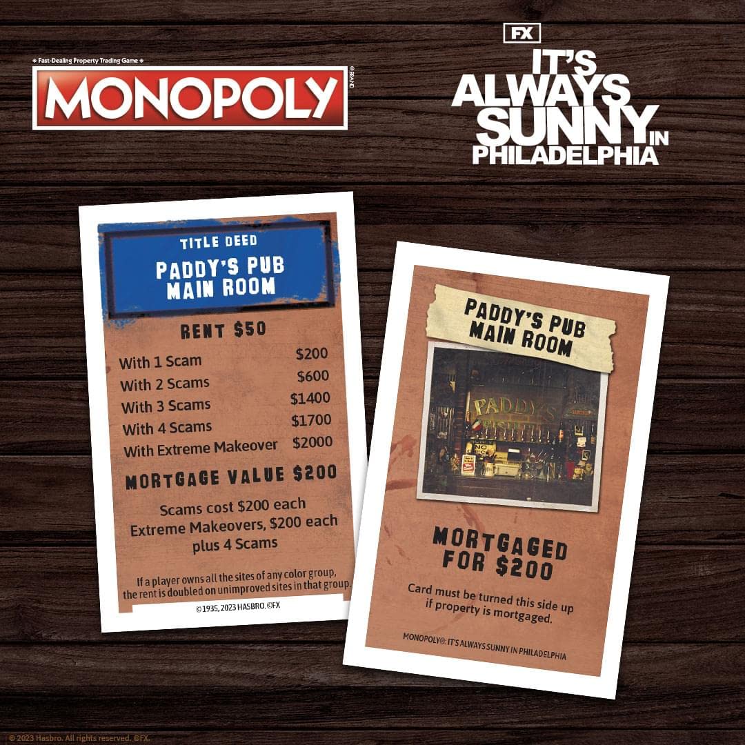 Monopoly It’s Always Sunny in Philadelphia | Officially Licensed Monopoly Board Game | Award Winning FX Sitcom