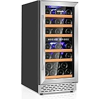 15 Inch Wine Cooler Nictemaw 32 Bottle Dual Zone Wine Fridge, Fast Cooling Low Noise and No Fog Wine Refrigerator with…