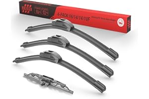 BERG REGEN 4 Wipers 16"/14"/14"/10“ Windshield Wiper Blades with Rear Wiper Blade Fit for Toyota FJ Cruiser 2014 2013 2012 2011 2010 2009 2008 2007 (Set of 4) J/U Hook