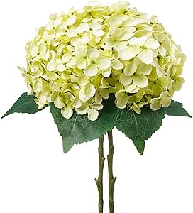 Artificial Flowers Hydrangea, Light Green Artificial Flowers, Faux Hydrangea for Wedding Decor Home Decoration 19.6