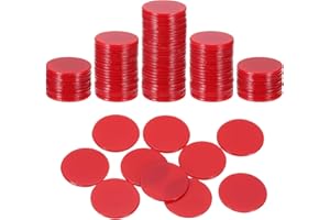 uxcell 100Pcs 0.7 Inch Poker Chips, Plastic Bingo Chips Learning Counters Counting Counters Disks Markers Opaque Game Tokens 