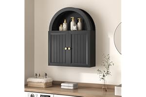 UPOSOJA Arched Bathroom Wall Cabinet, 23.6 x 30.3'' Over The Toilet Cabinet with Grille Door, Adjustable Shelf, Wall Mounted Cabinets for Bathroom Laundry Room Kitchen (Grille Door, 30IN)