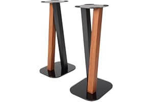 EXIMUS One Pair Fixed Height Universal Speaker Floor Stands - 600 Series - Cedar Black