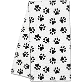 16" x 24" Pet Towel - Dog Paw Prints - Cute Puppy Soft Hand Dish Waffle Weave Towel for Bathroom, Kitchen - Home Decor & Gift for Dog Lovers - A14