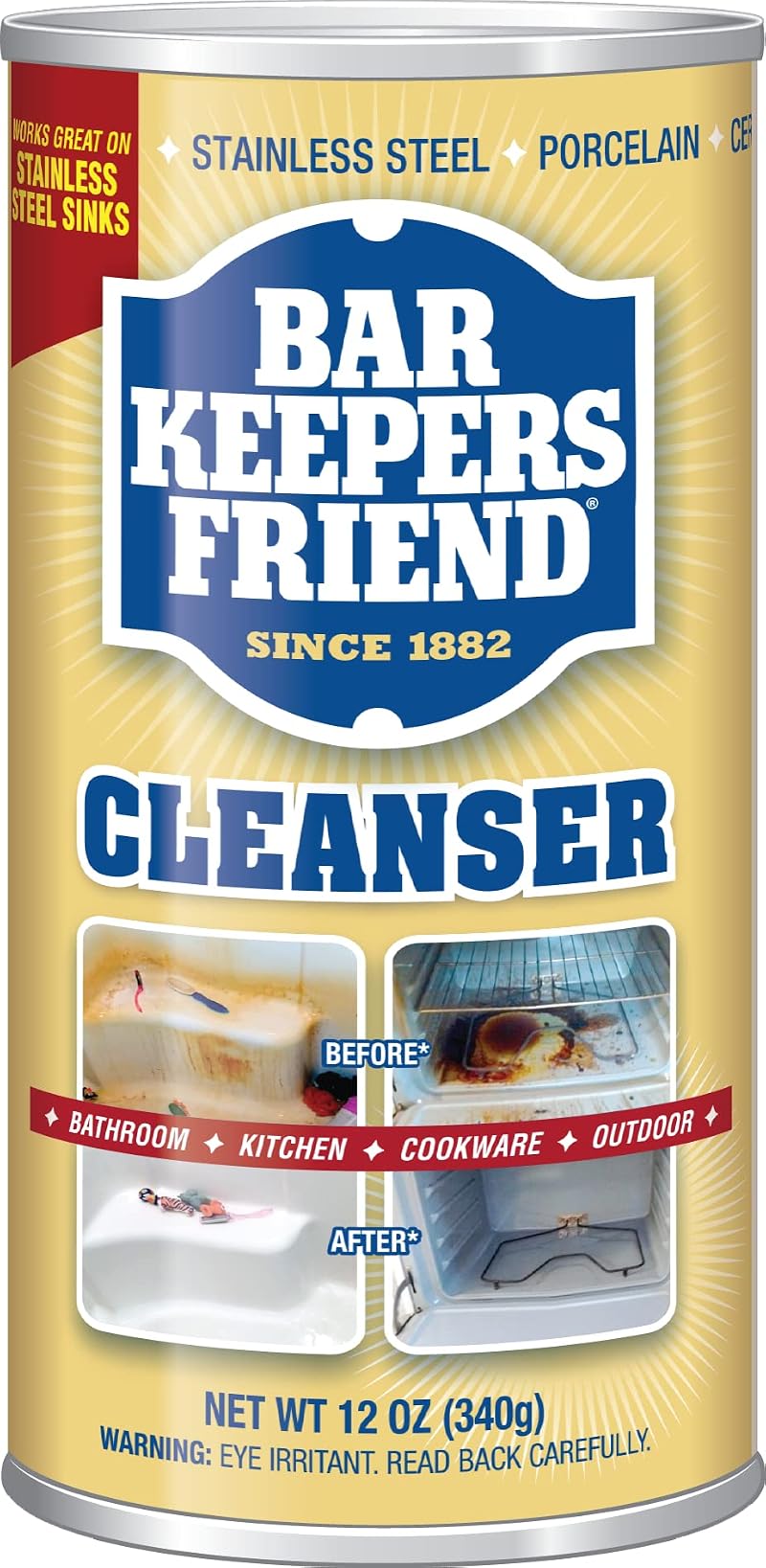 Bar Keepers Friend Cleanser 12 oz 340 g Nonabrasive Powder