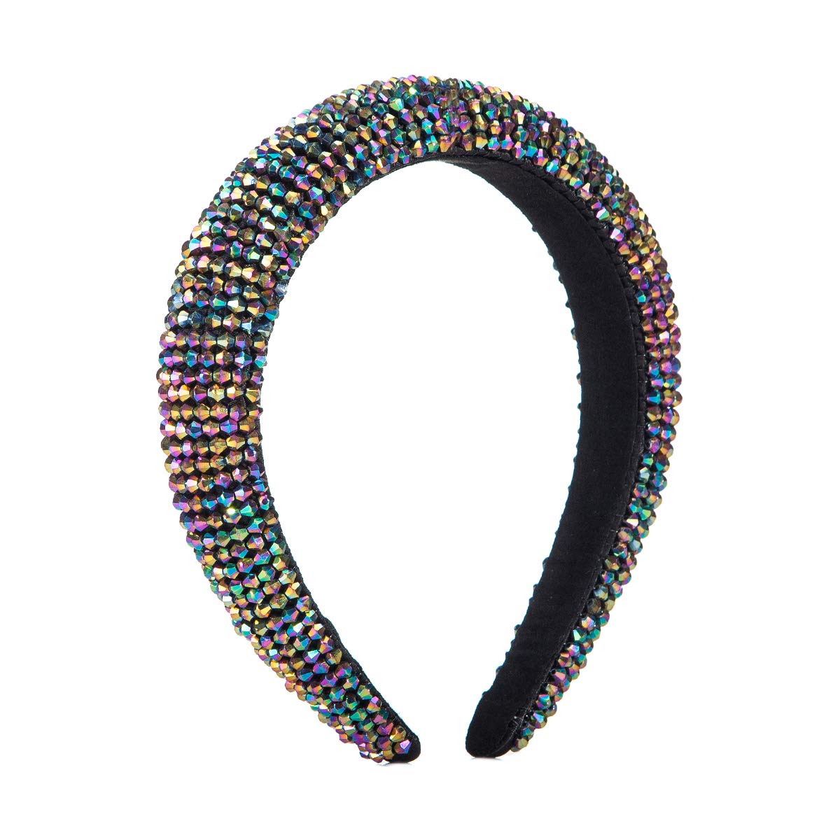 Beaded Padded Headband Glass Crystal Embellished Headband Hairband Hair Hoop Goth Wedding Headpiece Fashion Hair Accessory : Beauty