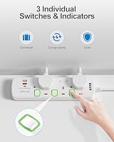BEVA Extension Lead with USB Ports 3 Way 2x USB-A 1x USB-C 1.5M Cable view 3