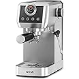 wirsh Espresso Machine, Semi-Automatic with Pressure Gauge, Steam Wand, Stainless Steel