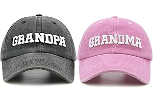 HAFOUXIGM Couple Matching Baseball Cap for Grandpa Grandma Uncle Auntie, Adjustable Embroidered Hat for Men Women