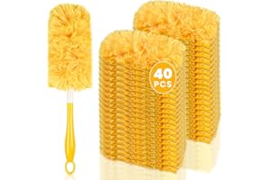 Bpbdzz 360° Heavy Duty Duster Refills for Swiffer Duster, 40 Count Duster Refills with 1 Handle, Multisurface Dusters, Disposable Dusters for Cleaning (Yellow)