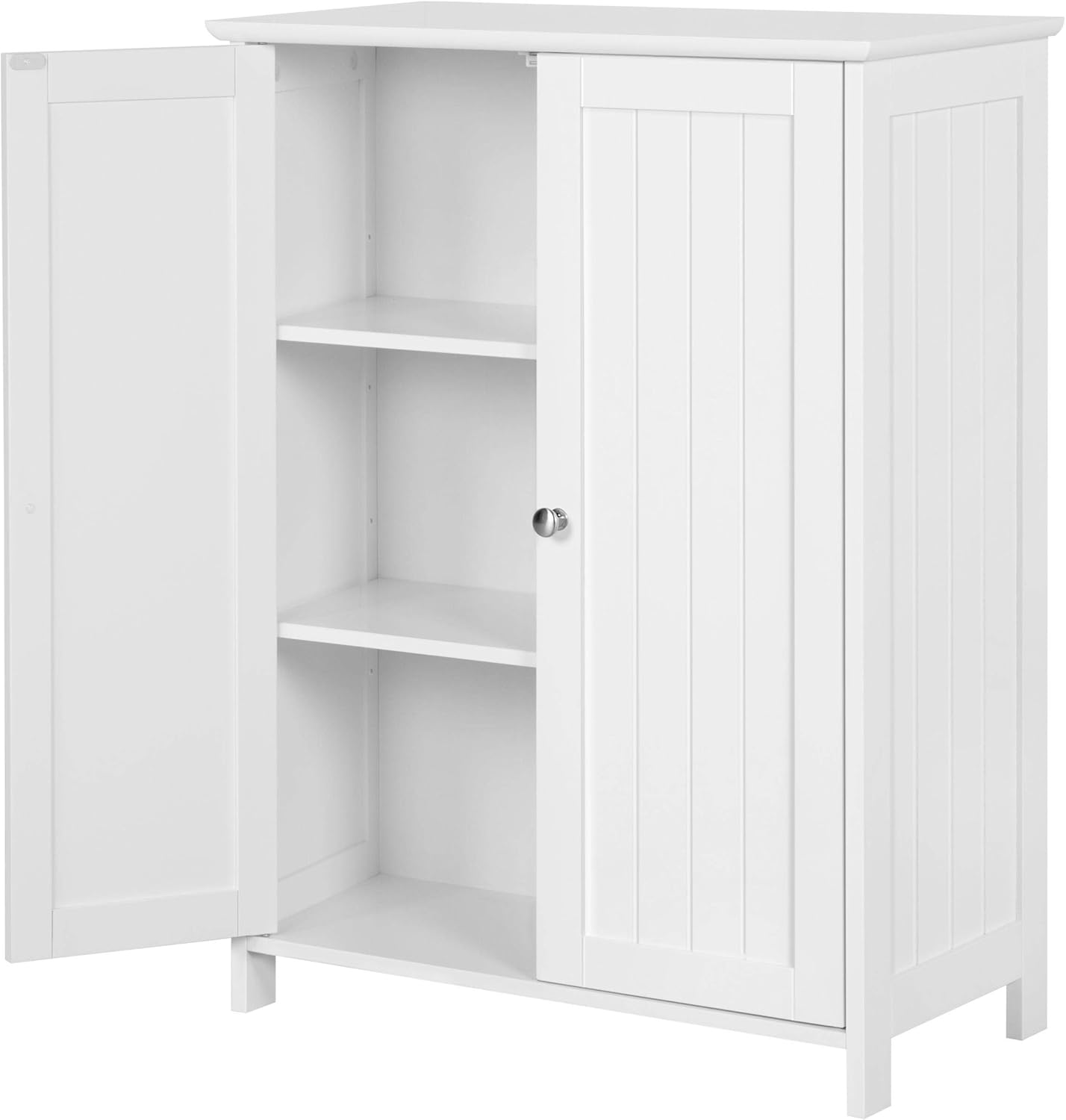 Amazon Com Yaheetech Bathroom Floor Storage Cabinet Space Saver Organizer Double Door Adjustable Shelf 23 6in L X 11 8in W X 31 7in H Furniture Decor