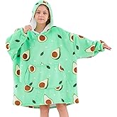 Moinlizy Wearable Blanket Hoodie for Kids 6-13Y, Oversized Thick Flannel Blanket Hooded with Pocket Sleeves