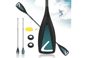 LEDONNE Carbon SUP Paddle 4 Piece Adjustable Kayak Paddle Stand up Paddleboard Paddles with Lightweight Carbon Shaft and 2 Nylon Blades, Black