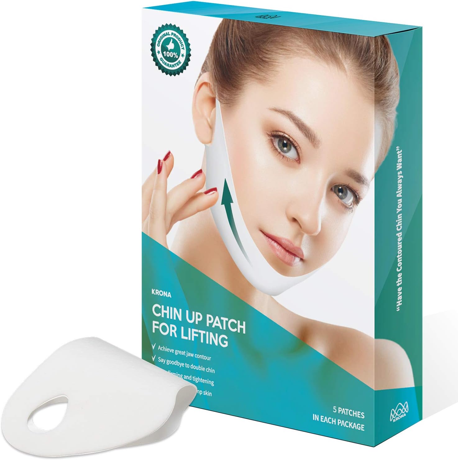 V Line Chin Up Patch, Chin Strap Double Chin Reducer- Tightening Firming Moisturizing Face Tape -Face Contour and Face Lift Mask