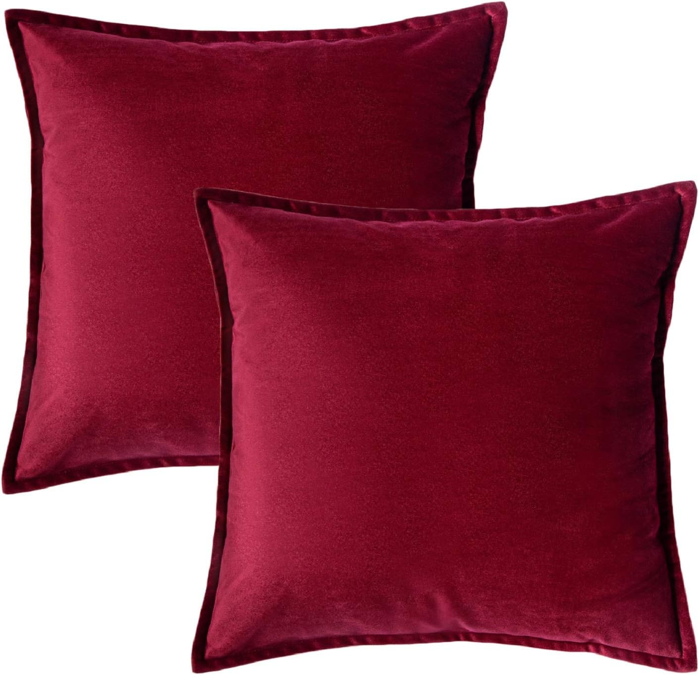 Bedsure Kissenhülle 45x45 rot Doppelpack, Kissenbezug 45 x 45 cm aus
