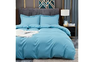 BBANGD Duvet Covers King Size - Ultra Soft and Breathable Bedding King Comforter Cover Set Washed Microfiber 3 Pieces with Zipper Closure Duvet Cover and 2 Pillow Shams (Blue Grey)