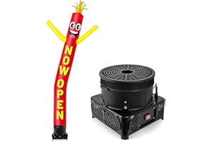 GOODENY 10FT Tall Inflatable Tube Man Now Open Wacky Wavy Dancing Guy with 3/4 HP Weather-Resistant Blower (12''Diameter) for Outdoor Decoration Advertising Business Promotion