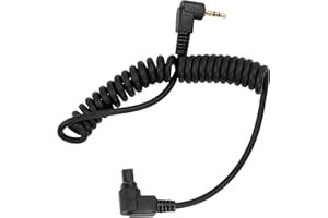 KONDOR BLUE 2.5mm to N3 Coiled Remote Trigger Shutter Cable Compatible with Canon