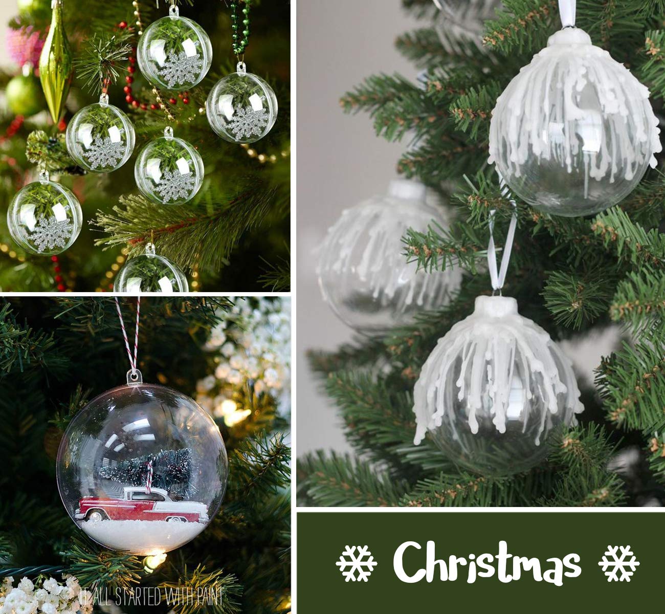 Détails Sur Absofine Boules De Noël Transparente 20pcs10cm Boule De Décoration En P