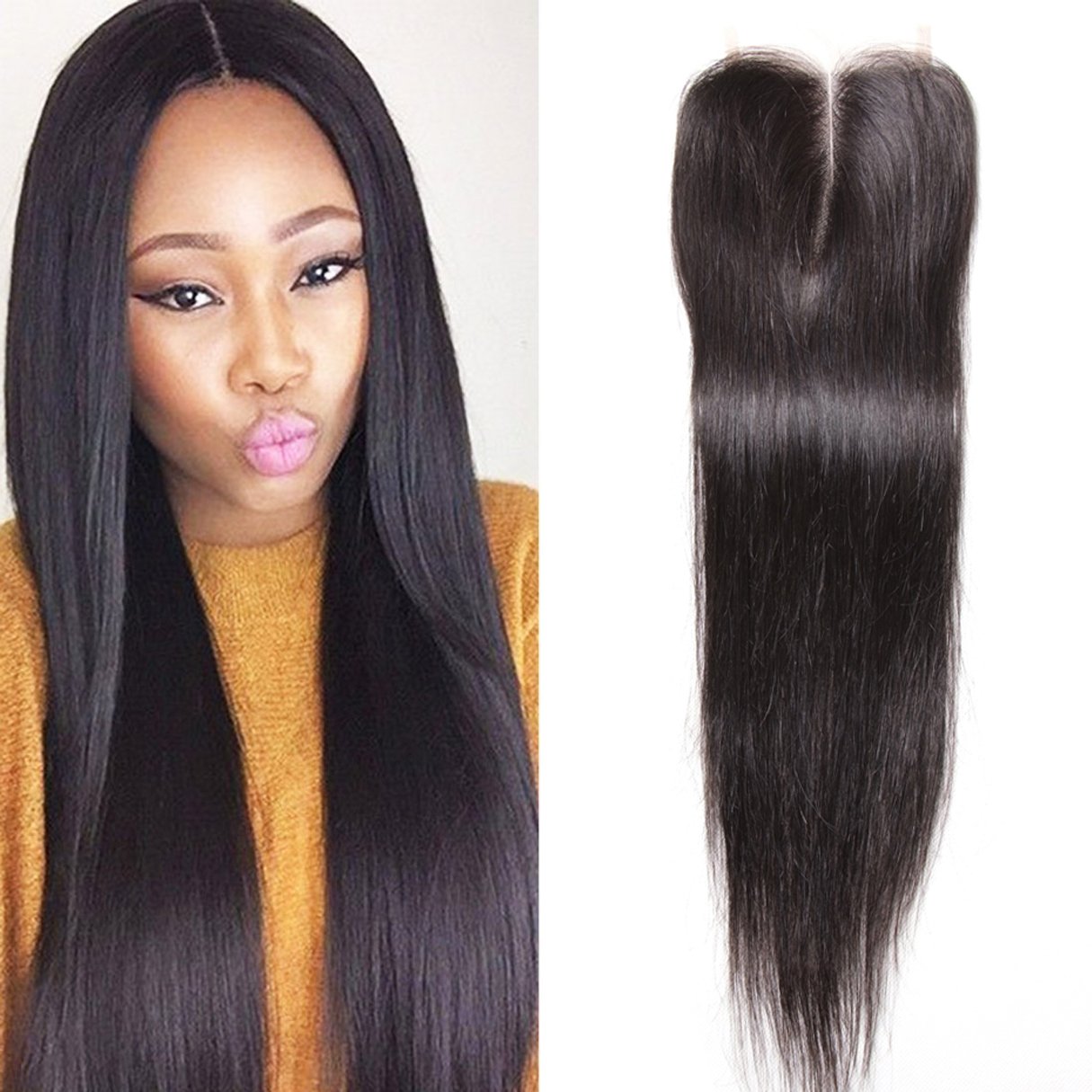 Amazon Com Nadula 8a Brazilian Straight Middle Part Lace Closure