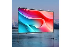 JMGO 100 inch Projector Screen, 4K/3D/HDR Support, Anti-Wrinkle, High Contrast, Front & Rear Projection, Easy Setup for Home Theater, Outdoor Movies, Office & Gaming