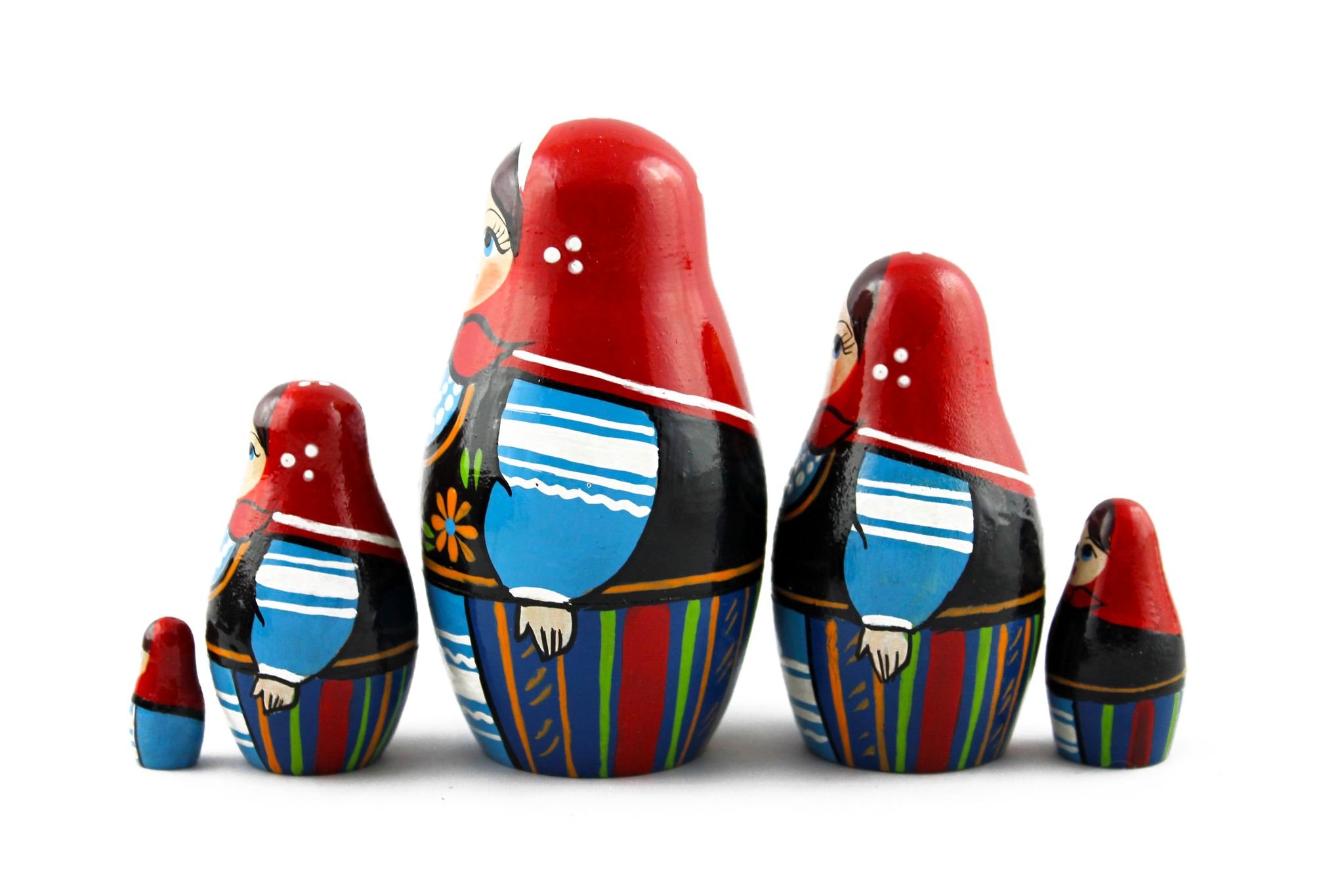 Matryoshka Matrioska Babuska Russian Nesting Wooden Doll Polish National Costume 5 Pcs Stacking Hand Painting Beautiful Nested Great Craft Matreshka