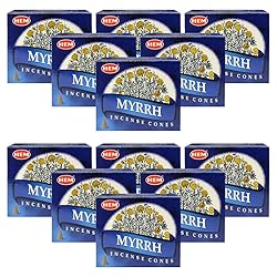 Myrrh Incense Cones and Cone Incense Burner Bundle