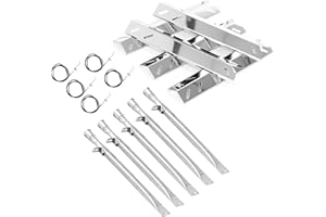 FIRXZYMZ Heat Plate and Burner Kit for Cuisinart GAS2456AS,GAS2556AS,GAS1456ASO,GAS1456BSO,GAS9456AS, GAS9556AS, GAS2420AS，Stainless Steel Grill Replacement Parts for Cuisinart 5 Burner Gas Grill