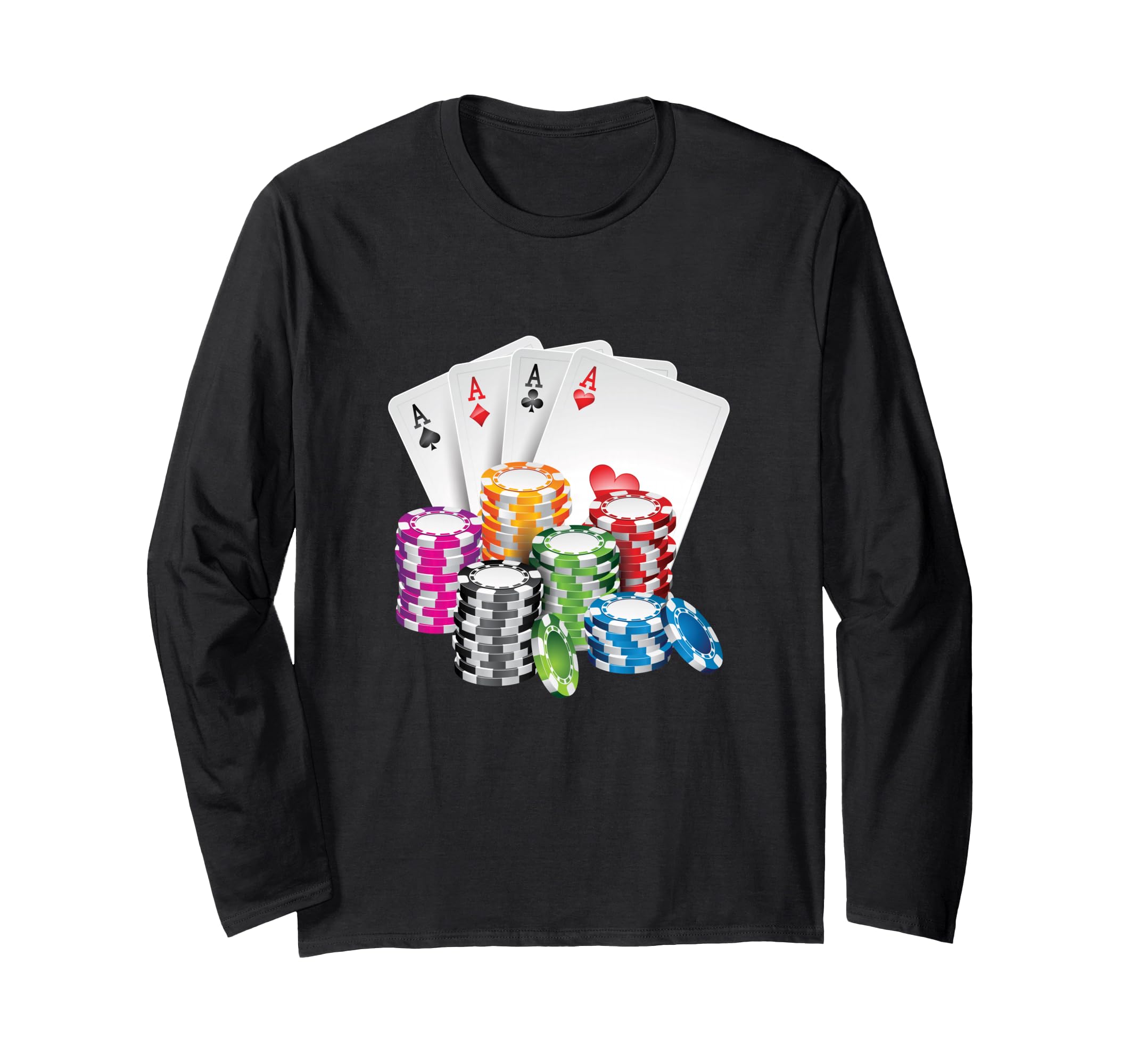 King Poker King Lady Card Casino Chip Gambling Casino Long Sleeve T-Shirt