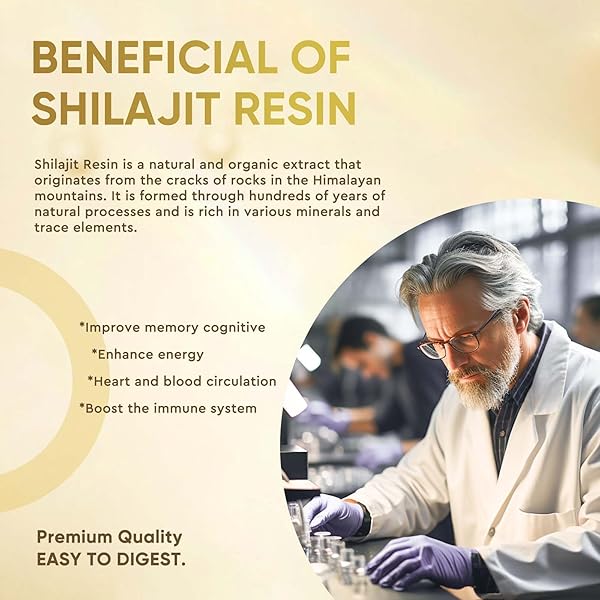 LIFE NUTRITION SHILAJIT PURE HIMALAYAN ORGANIC RESIN, 500MG NATURAL SHILAJIT RESIN SUPPLEMENT WITH 85+ TRACE MINERALS COMPLEX