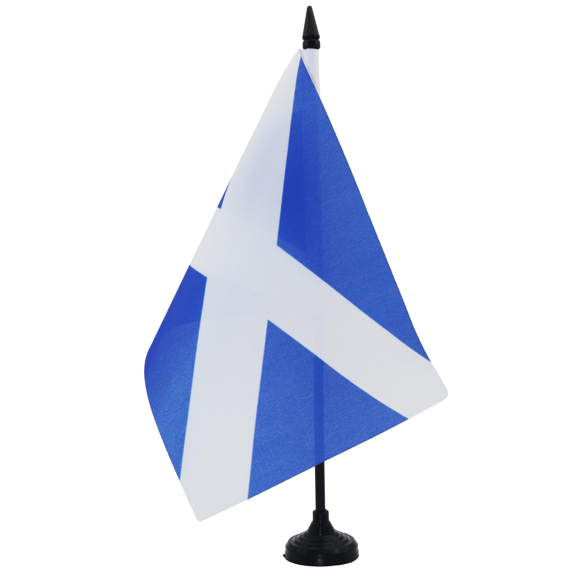 AZ FLAG Scotland Table Flag 5'' x 8'' - Scottish Office Decoration 100% Polyester 21 x 14 cm - Mini Desk Flag with Pole and Black Plastic Base