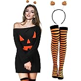 Suhine Mardi Gras Outfits for Women Costume Accessories Mardi Gras Dress Woman Feather Headband Purple Gold Thigh High Socks