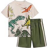 Funstuff Dinosaur Animal Video Game Astronaut Truck Athletic T-Shirt & Mesh Shorts Outfit Toddler to Little Kid