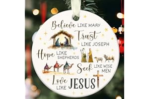 Nativity Music Sheet Ornament - Christmas Ornament 2025, Nativity Ornaments for Christmas Tree Decorations, Jesus Christ, Rel