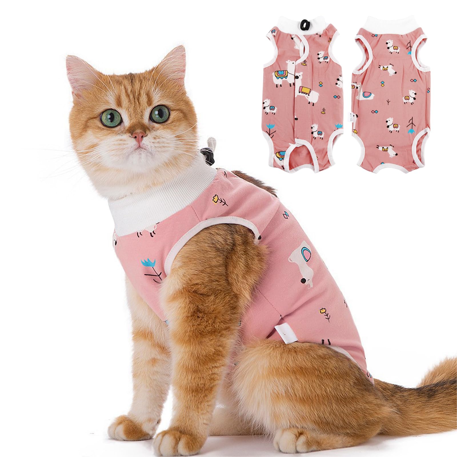 Cat Professional Recovery Suit，Body Suits for Abdominal Wounds or Skin Diseases，E-Collar Alternative for Cats, Onesie Cat Clothes After Surgery Collar & Cone Alternative — image 1