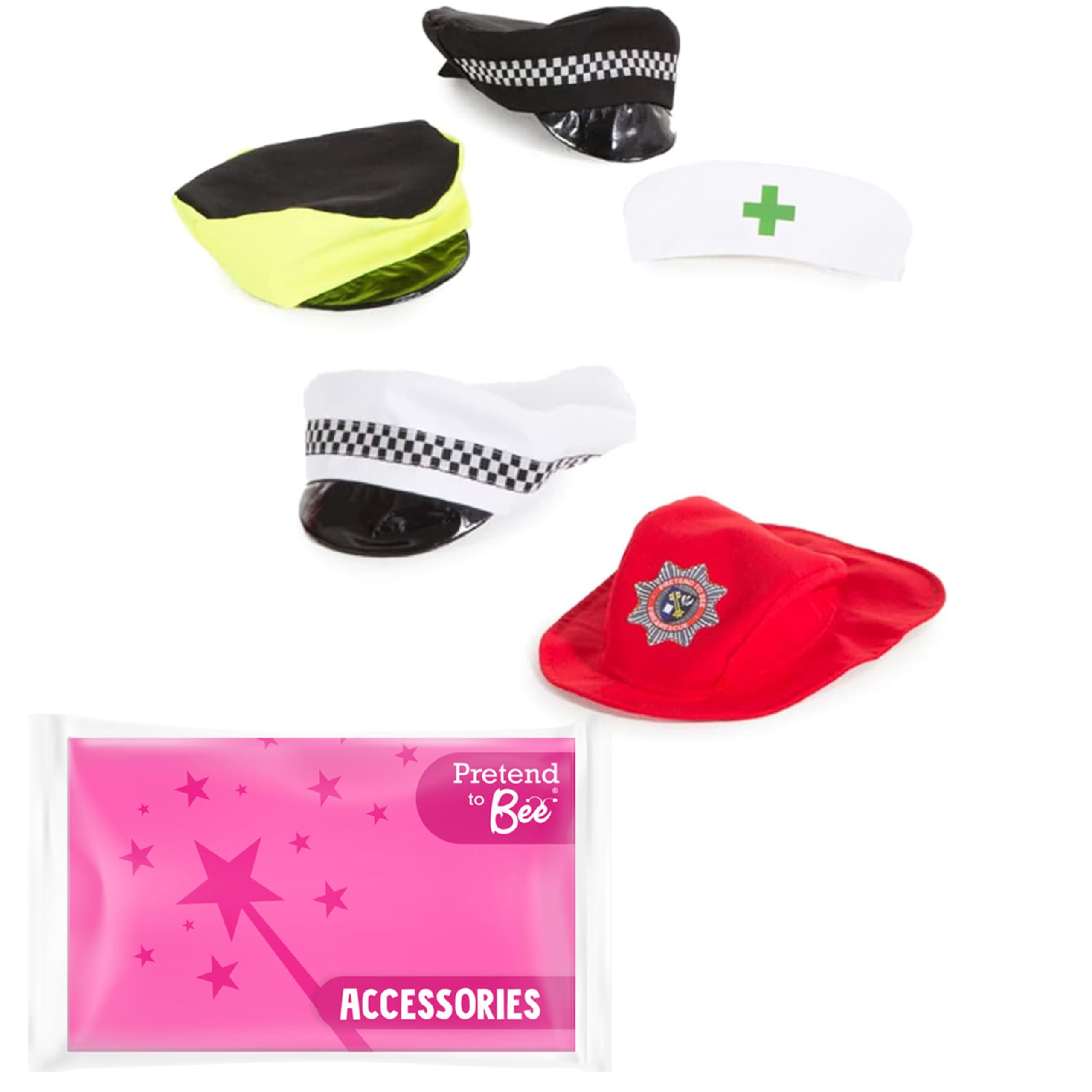 PRETEND TO BEE Occupational Dress Up Costume for Kids, Set of 5 Soft Hats, 18+ Months