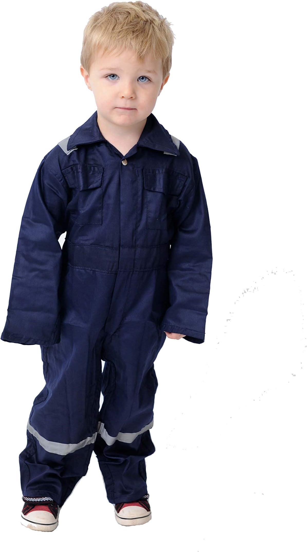 Roadmaster K2 Unisex Children Kids Hi Viz Coveralls Boiler Suit Overalls, Kids Halloween Costumes in Navy Orange Royal Skin Colours