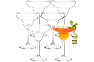 Suwimut Set of 6 Unbreakable Stemmed Glasses, 10oz Plastic Glasses Shatterproof Drinking Cups for Red or White Wine, Cocktail