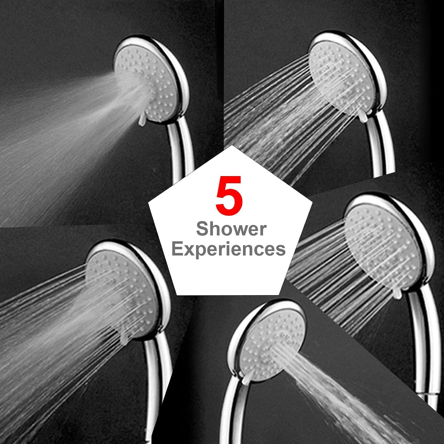 BauTangLe Handheld Shower Head Replacement for Bathroom - Elegant Upgraded Adjustable - 5 Shower Experiences - Fits Your Shower Hose - Image 4