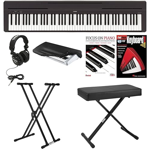 Yamaha P45B Digital Piano with Knox Bench,Knox Double X Stand